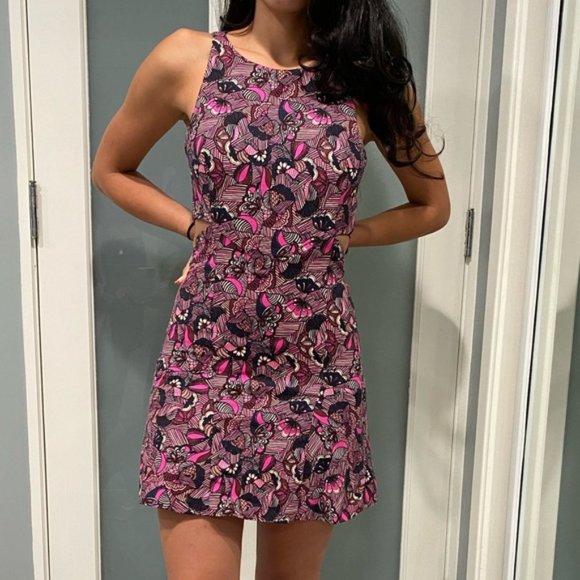 Floral Printed Fitted Halter Dress Sz XS - Picture 4 of 6